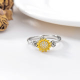 Sterling Silver Sunflower Spinner Ring