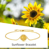 14K Yellow Gold Sunflower Bracelet