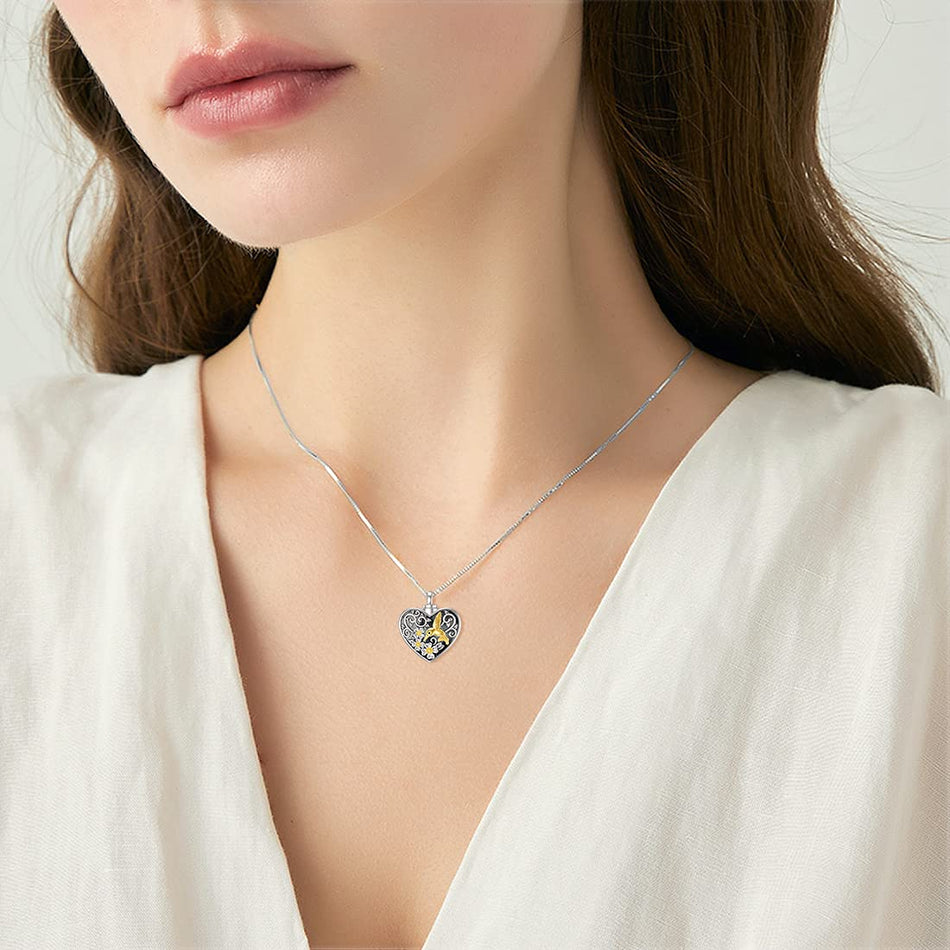 Sterling Silver Heart Hummingbird  Urn Necklace for Ashes