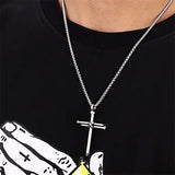 Stainless Steel Cross Pendant Necklace for Men