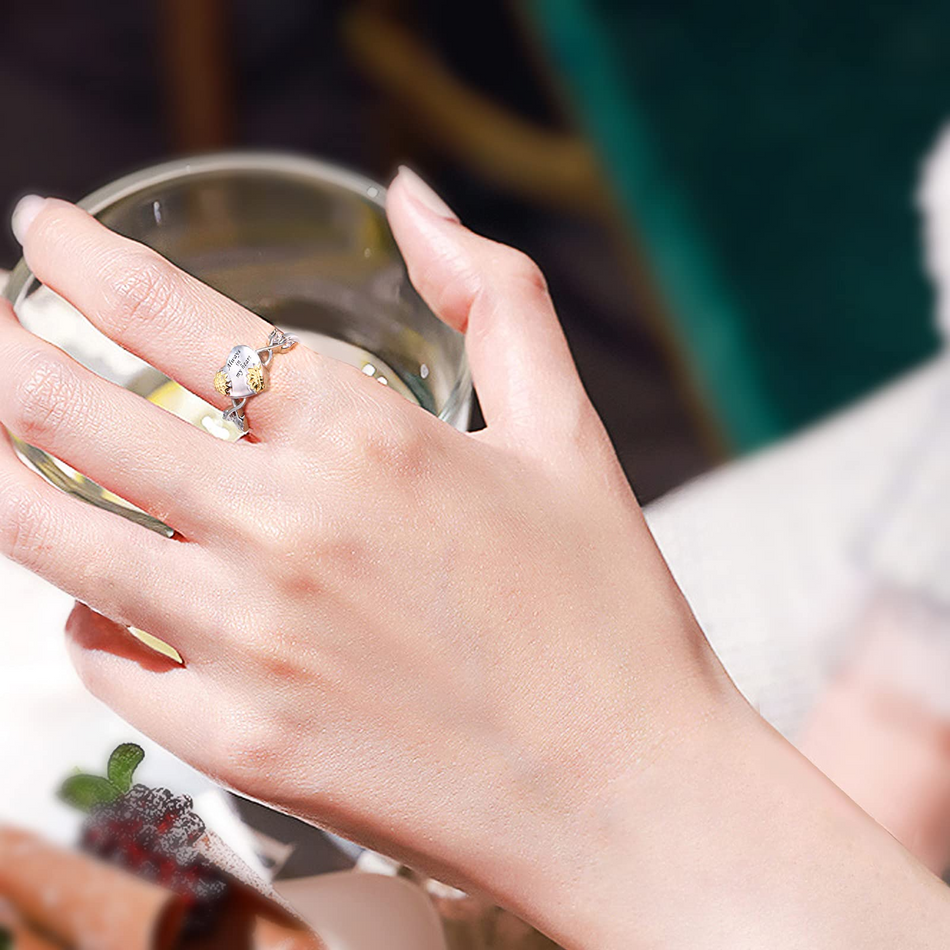 Sterling Silver Sunflower Urn Ring for Ashes Engraved With Always in My Heart