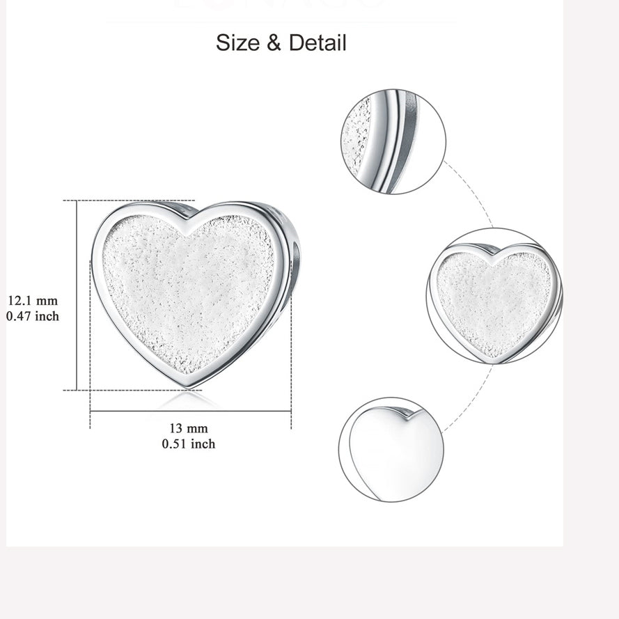 Sterling Silver Personalized Photo Charm Beads