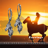 Sterling Silver Horse Leverback Earrings