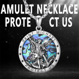 Sterling Silver St Michael St Christopher Pendant Necklace for Men