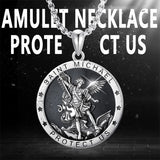 Sterling Silver St Michael St Christopher Pendant Necklace for Men