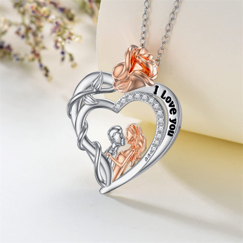 Christmas Gifts Heart Necklace for Women 925 Sterling Silver Heart Pendant Necklace Heart Jewelry Birthday Valentines Christmas Gifts for Women Her