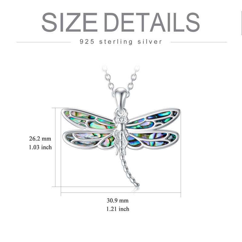 Sterling Silver Blue Dragonfly Pendant Necklace