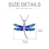 Sterling Silver Blue Dragonfly Pendant Necklace