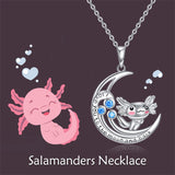 Sterling Silver Axolotl Pendant Necklace With Engraved