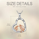 Sterling Silver Father Daughter Heart Pendant Necklace from Dad Gift for Daughter