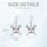 Sterling Silver Baseball Football Dangle Earrings