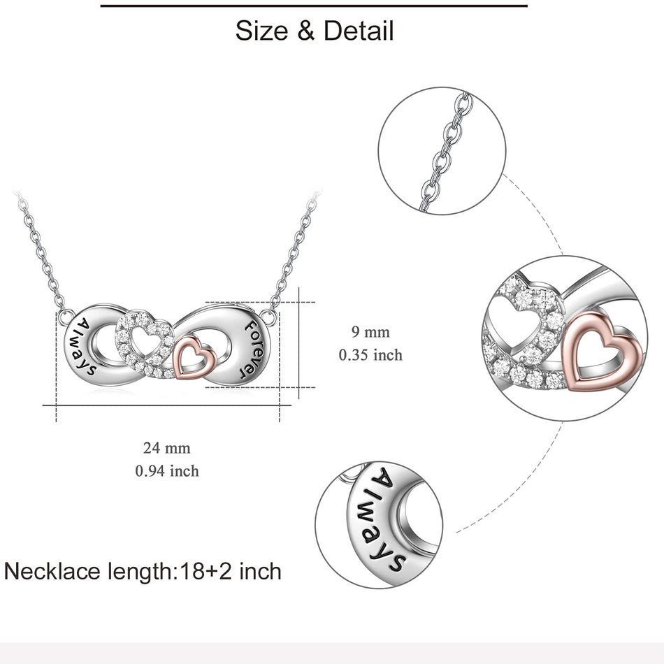 Sterling Silver InfinityLove Heart Urn Necklace for Ashes With Engraved