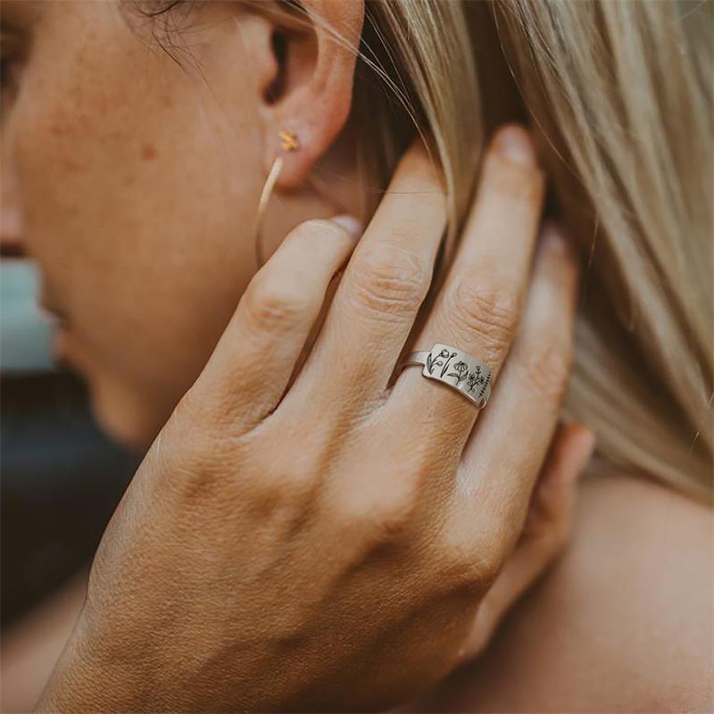 Sterling Silver Wildflower Nature Ring
