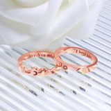 Sterling Silver Personalized Engraved Moon & Sun Matching Couple Rings Set