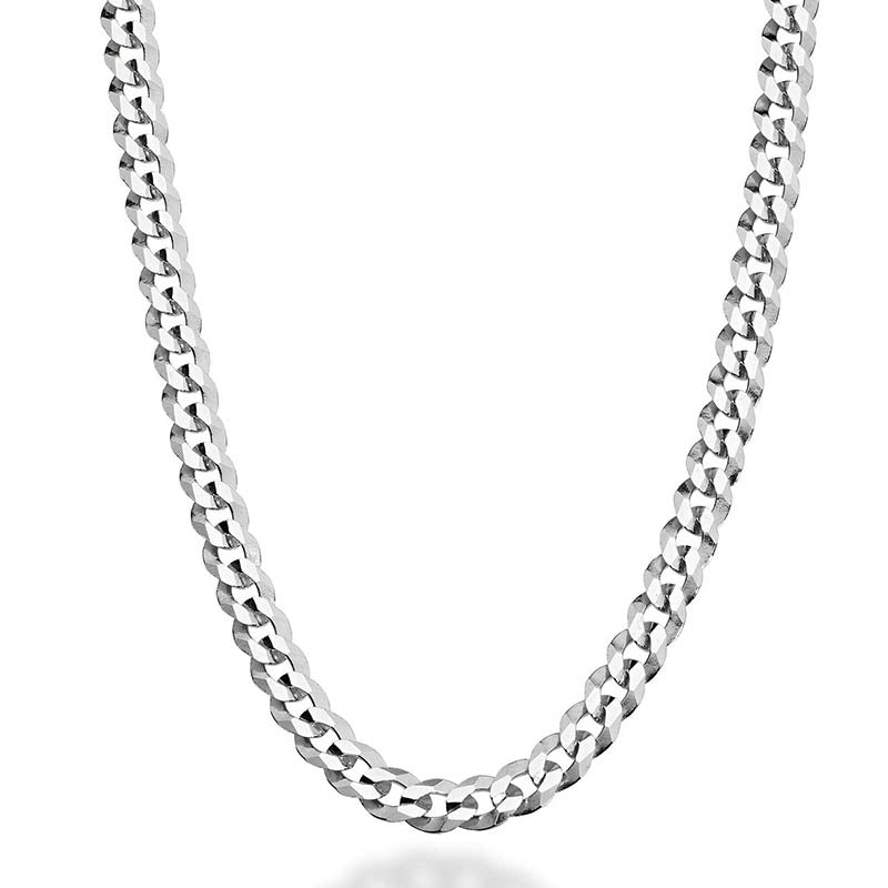 Sterling Silver 5mm Diamond Cut Cuban Chain Necklace