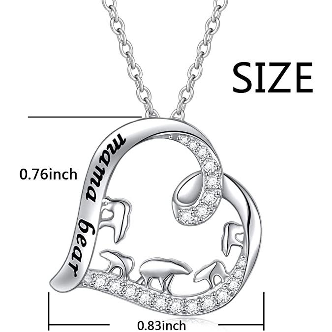 Sterling Silver For Mom Necklace Mothers Day Gift Mama Bear Pendant Necklace or Bracelet for Mum Animal necklace DAOCHONG