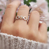 Sterling Silver Round Mustard Seed Nature Ring