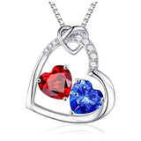 Sterling Silver Heart Birthstone Pendant Necklace