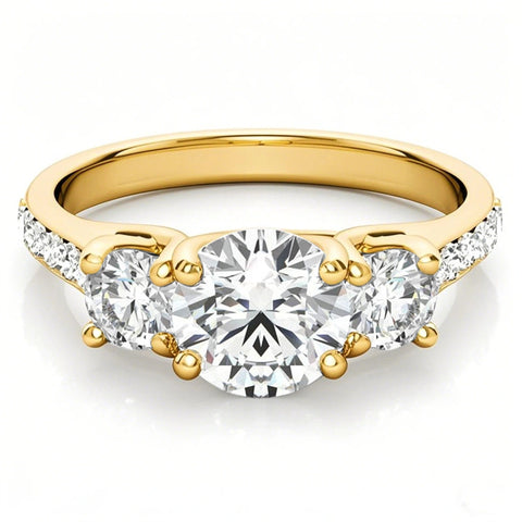10K Gold 14K Gold 18K Gold Round Cut Moissanite Engagement Ring