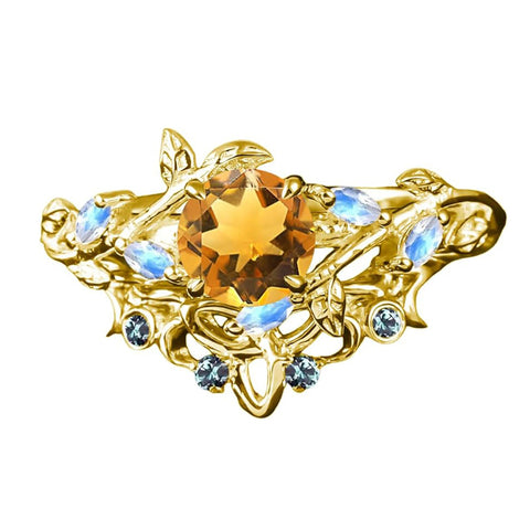 Sterling Silver 1CT Round Gemstone Engagement Wedding Bridal Anniversary Proposal Ring Set for Her