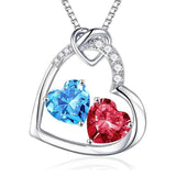 Sterling Silver Heart Birthstone Pendant Necklace