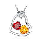 Sterling Silver Heart Birthstone Pendant Necklace