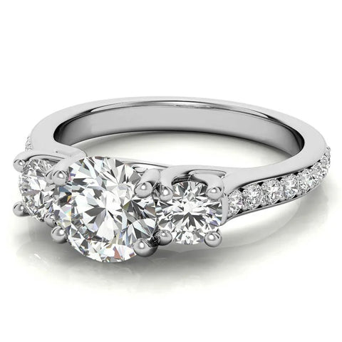 10K Gold 14K Gold 18K Gold Round Cut Moissanite Engagement Ring