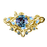 Sterling Silver 1CT Round Gemstone Engagement Wedding Bridal Anniversary Proposal Ring Set for Her