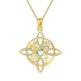 Sterling Silver Moonstone Witches Knot Pendant Necklace