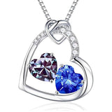 Sterling Silver Heart Birthstone Pendant Necklace