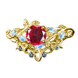 Sterling Silver 1CT Round Gemstone Engagement Wedding Bridal Anniversary Proposal Ring Set for Her