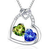 Sterling Silver Heart Birthstone Pendant Necklace