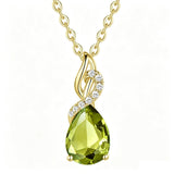 14K Gold Plated  Teardrop Birthstone Pendant Necklace Birthday Gifts for Women