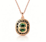 Copper Sterling Silver Personalized Birthstone Engraved Class Graduation Necklace