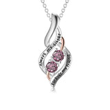 Sterling Silver Sister Pendant Necklace With Engraved