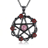 Sterling Silver Black Heart Skeleton Birthstone Necklace With Engraved Halloween Gift