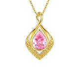 14K Gold Plated  Birthstone Celtic Knot Infinity Necklace  Birthday Christmas Jewelry Gift
