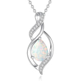 Sterling Silver Teardrop Birthstone Infinity Love Necklace for Women