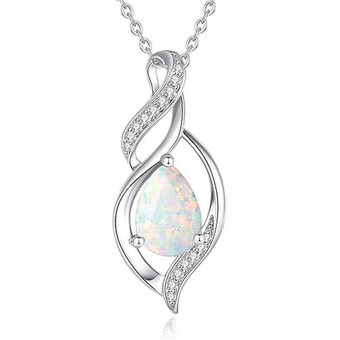 Sterling Silver Teardrop Birthstone Infinity Love Necklace for Women