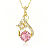 14K Gold Plated Birthstone Infinity Butterfly Necklace for Women