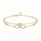 14K Gold Plated Birthstone Infinity Double-Layer Braceletfor Women