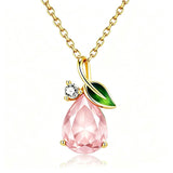 14K Gold Plated  Teardrop Birthstone Pendant Necklace Birthday Gifts for Women