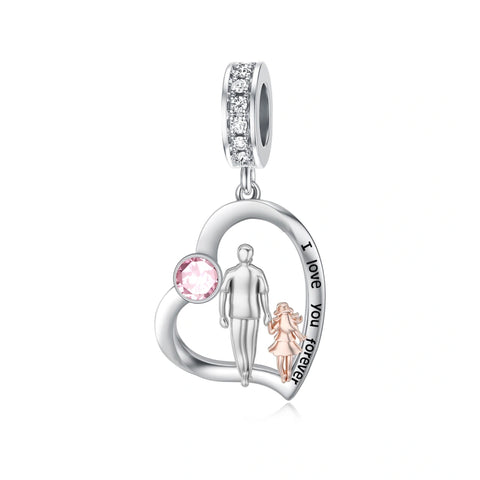 Sterling Silver Father Daughter Charm Beads