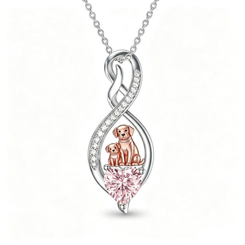 Sterling Silver 12 Month Birthstone Infinity Heart Animal Pendant Necklace Christmas Birthday Jewelry Gift