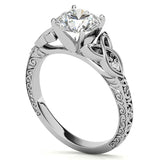 10K Gold 14K Gold 18K Gold Round Cut Celtic Knot Moissanite Engagement Ring