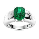 10K Gold 14K Gold 18K Gold 2 to 7 CT Cushion Cut Emerald Engagement Band for Men