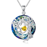 Sterling Silver Birthstone Crystal Tree of Life Stethoscope Pendant Necklace