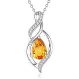 Sterling Silver Teardrop Birthstone Infinity Love Necklace for Women