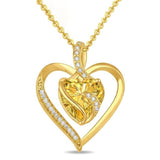 14K Gold Plated  12 Months Heart Birthstone Pendant Necklace Birthday Wedding Anniversary Jewelry Gifts for Women