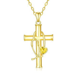 Stethoscope Cross 14K Gold Plated Pendant Necklace for Women Nurse Doctor Birthday Graduation Gift for Medical Student